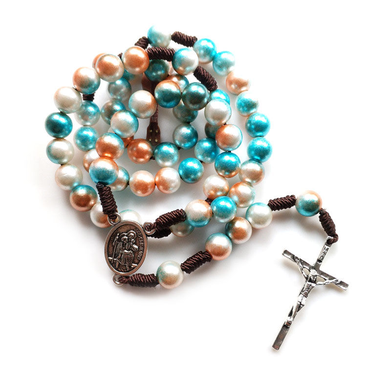 Thumbnail: Vintage Brown Acrylic Rosary 