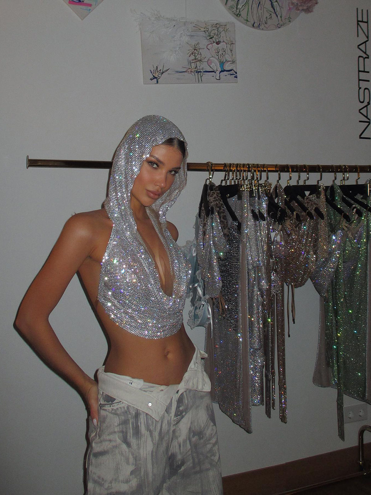 Glitter mesh cloak