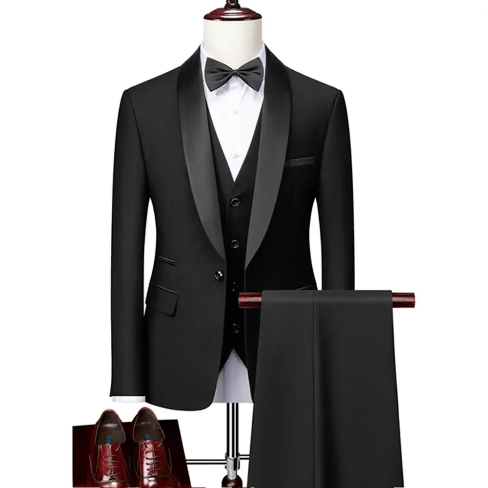 Men Skinny 2 Pieces Set Formal Slim Fit Tuxedo