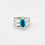 Thumbnail: Sleeping Beauty Turquoise Three Band Ring by Lucy Dickson – Navajo Handmade