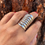 Thumbnail: Sandcast 7-Row Sterling Silver Ring