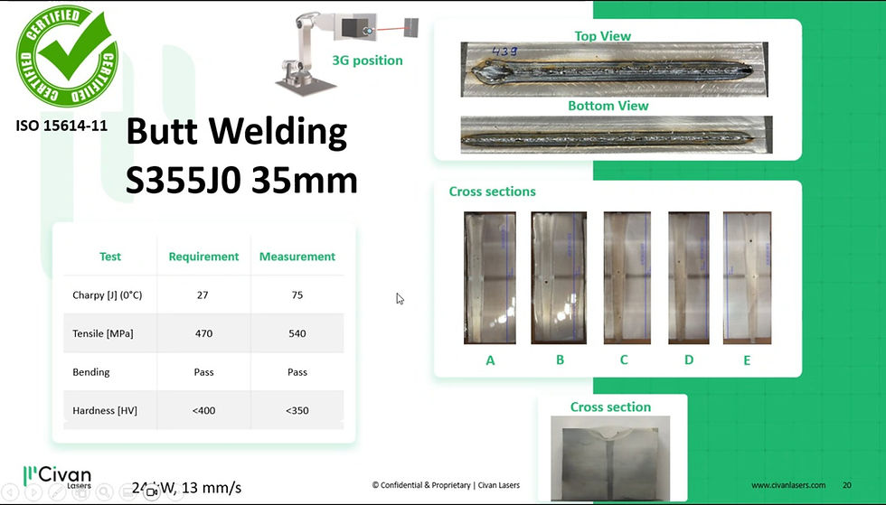 Single Pass welding of 35mm S355J0
