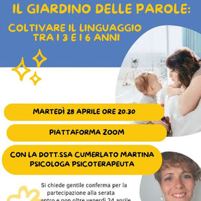 Serata formativa di sostegno alla genitorialità con la Dott.ssa Martina Cumerlato