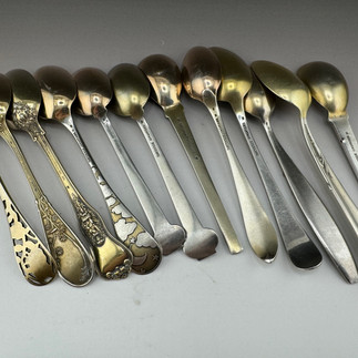 Tiffany Sterling Silver Set of 12 Demitasse Spoons Mixed Metal