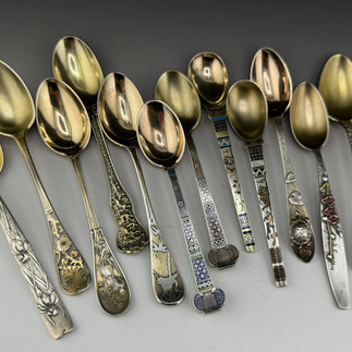 Tiffany Sterling Silver Set of 12 Demitasse Spoons Mixed Metal