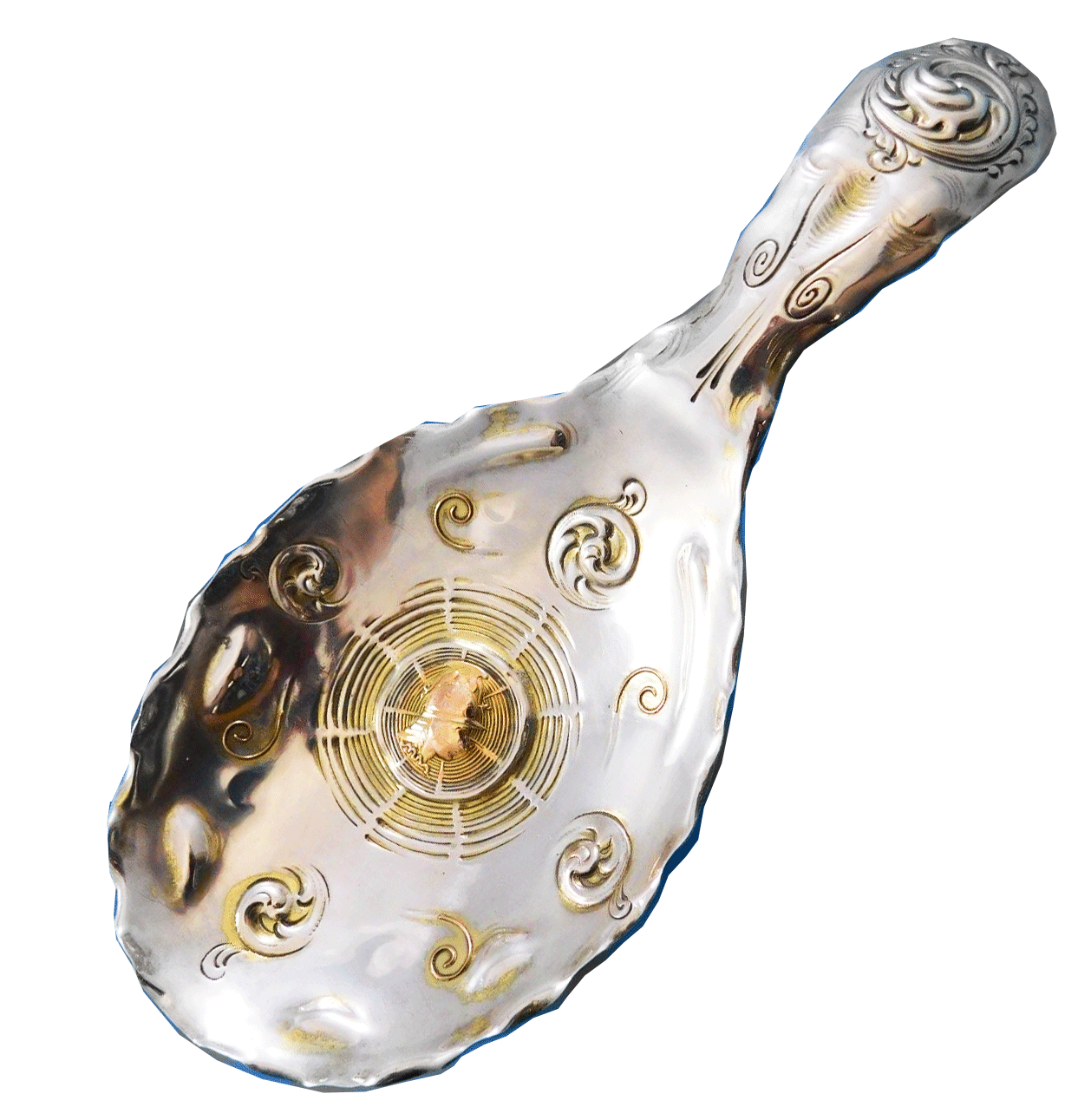 Etruscan-Medallion-14-Karat-Accents-Greek-Looking-George-W-Shiebler-Antique-Sterling-Silve