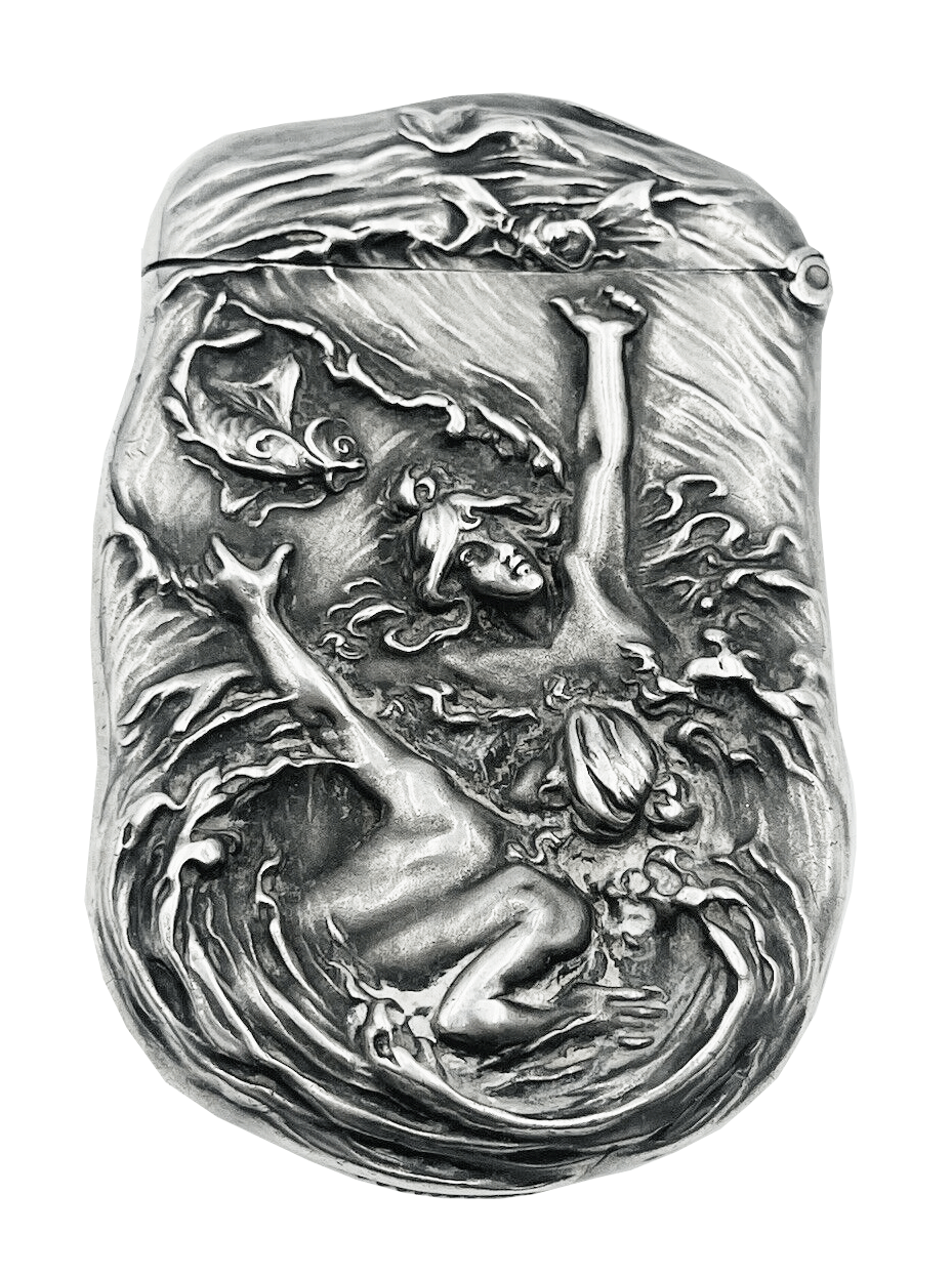 Nudes-Swimming-Antique-Silver-Match-Safe.gif