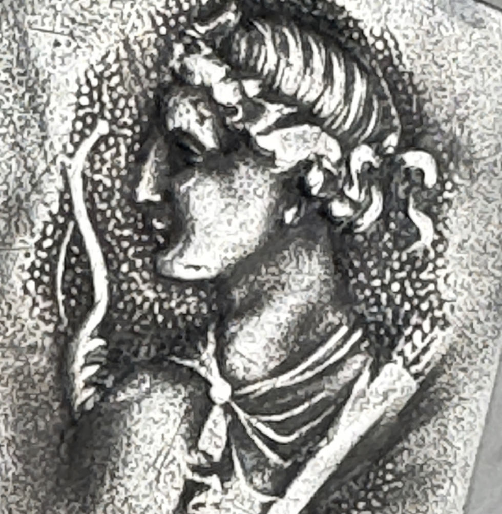 "Artemis" Medallion Head Sterling Silver Depiction by George W. Shiebler. Take note of her bow and arrow.