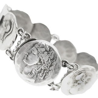 Shiebler Etruscan Medallion Homeric Pattern Sterling Jewelry