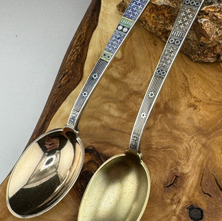 Tiffany Sterling Silver Set of 12 Demitasse Spoons Mixed Metal
