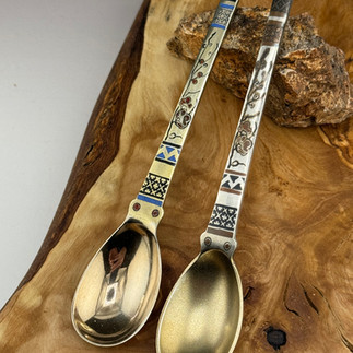 Tiffany Sterling Silver Set of 12 Demitasse Spoons Mixed Metal