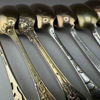 Tiffany Sterling Silver Set of 12 Demitasse Spoons Mixed Metal