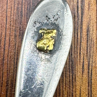 Sterling Silver Souvenir Spoons mounted with genuine 22 Karat Native Gold Nuggets