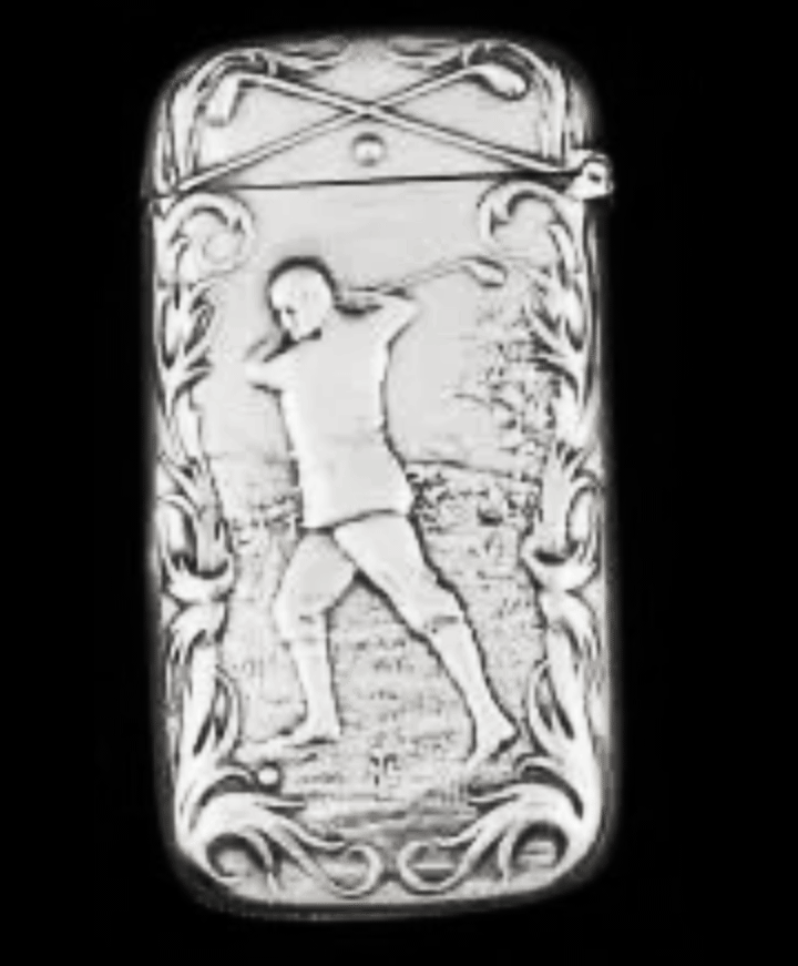 Golfer-Male-Vintage--Sterling-Siler-Antique-Match-Safe-Match-Box-Rare.gif