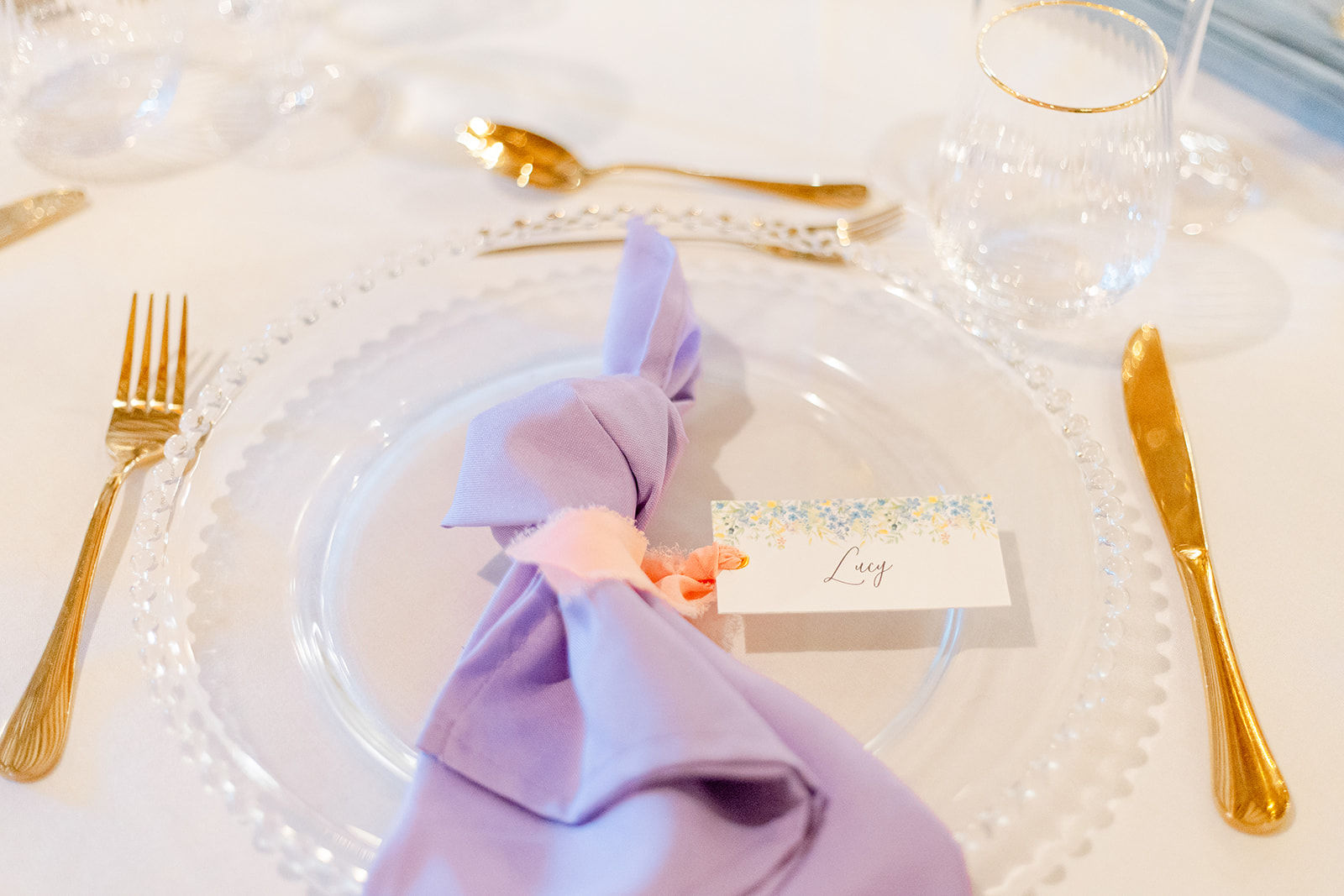 Clear Beaded Charger Plates