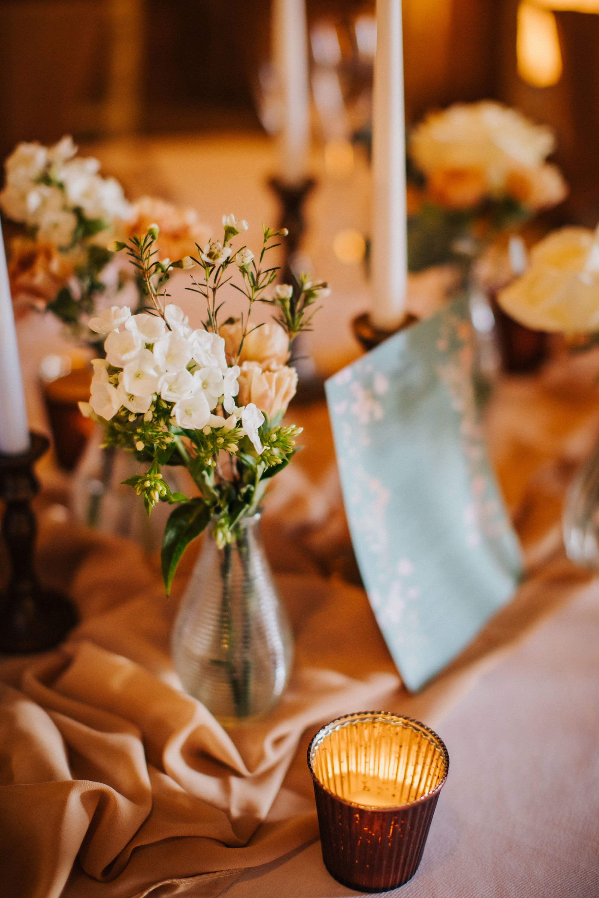 Neutral Chiffon Table Runner