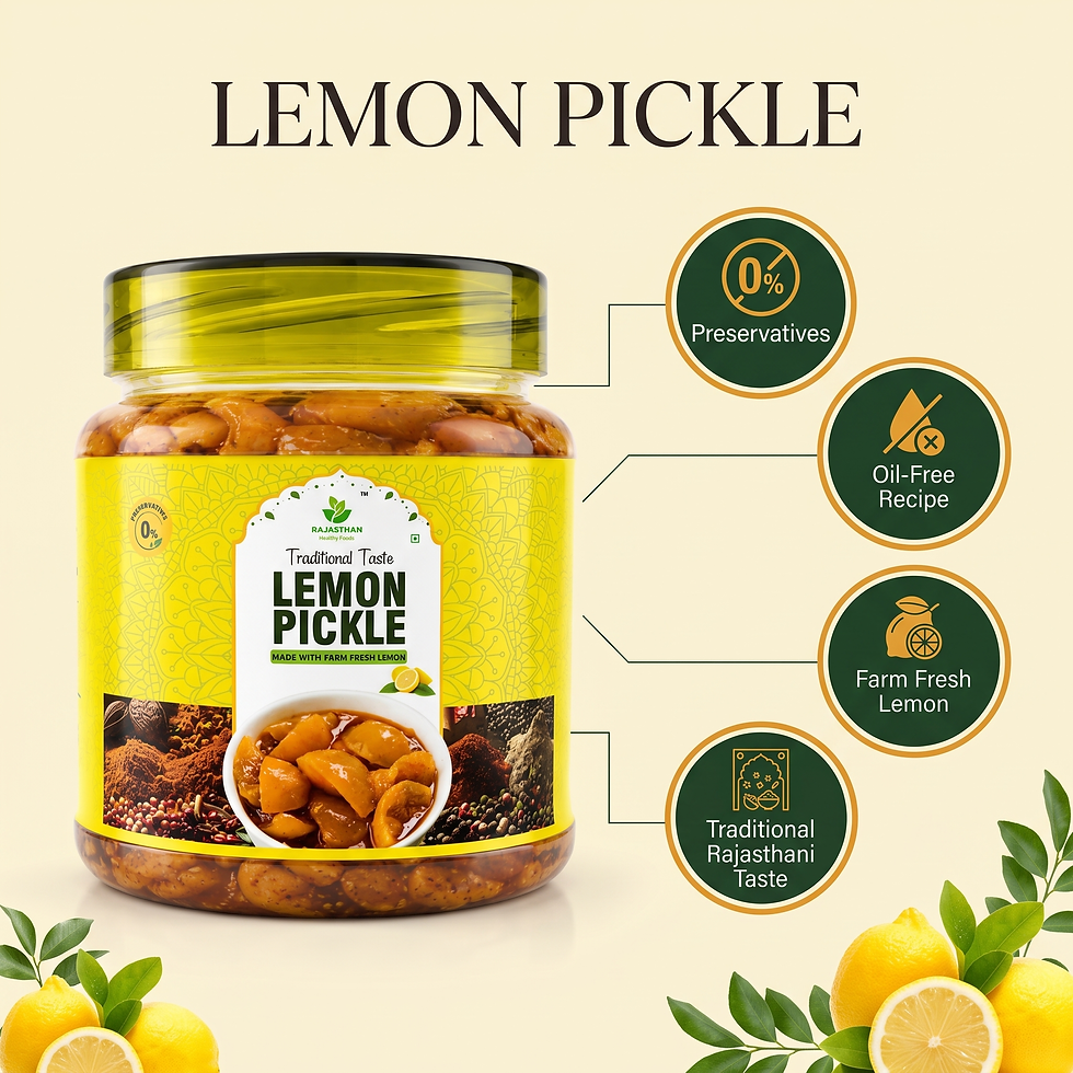 Thumbnail: Khatta Meetha Lemon Pickle 250g & 500g – Oil-Free Nimbu Achaar
