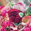 Thumbnail: Teardrop Bridal Close up of Silk Bouquet - Cerise Pink, White & Ivory Wild Roses, Peonies