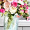 Thumbnail: Faux Floral Arrangement  in Pink Ivory Rose, Sweet Pea, Peony , Country Creek
