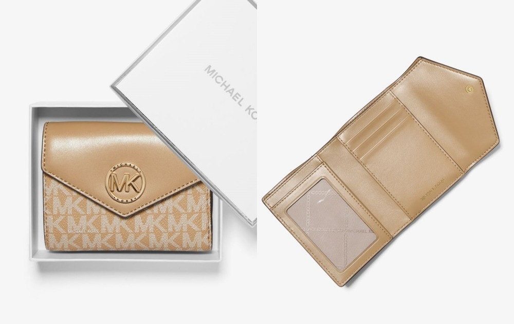 「輕奢名牌短夾」推薦,Michael Kors 三折信封式錢包