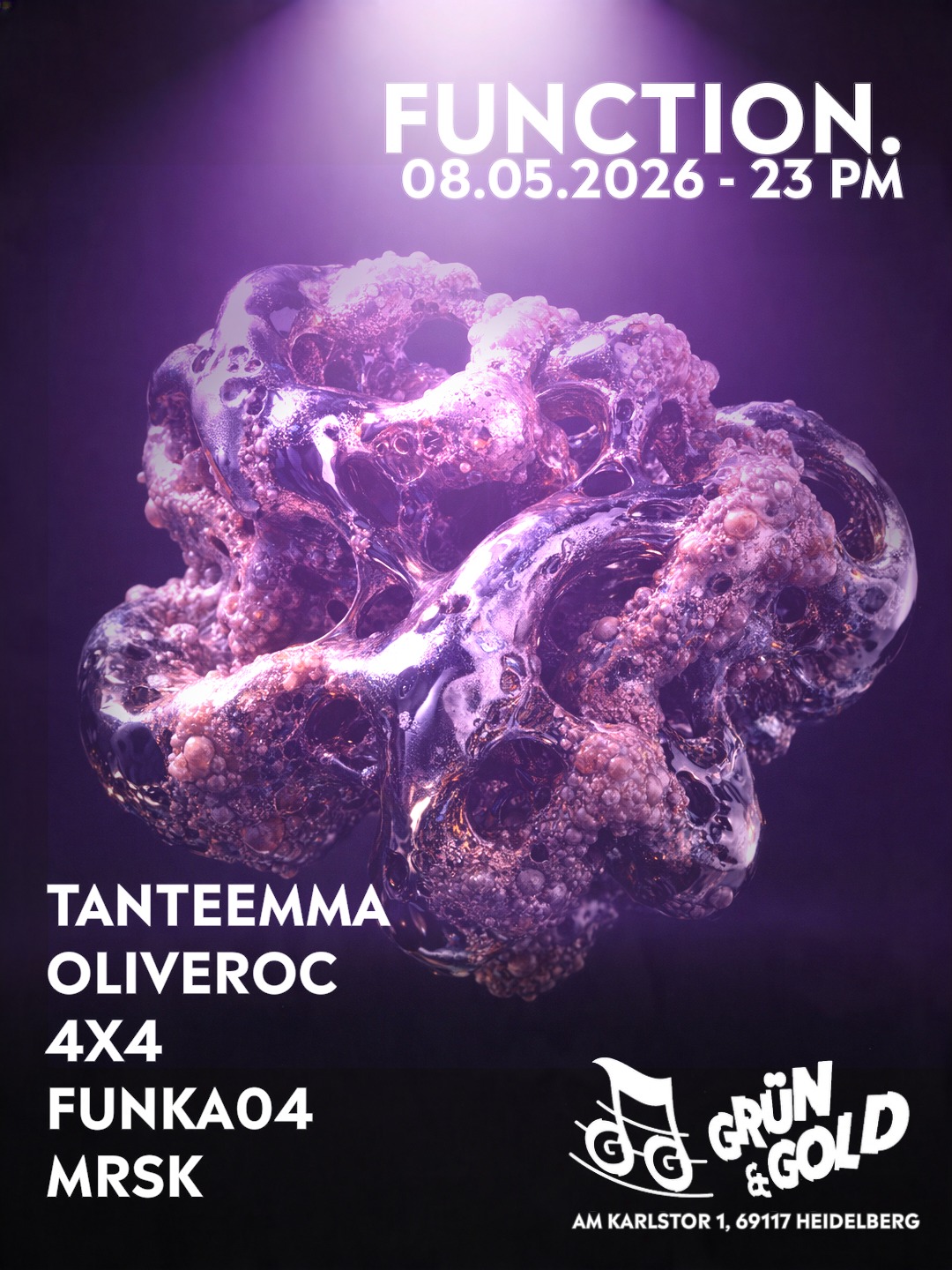 FUNCTION. -ˈfəNG(k)SHən – Grün & Gold, 08.05.2026