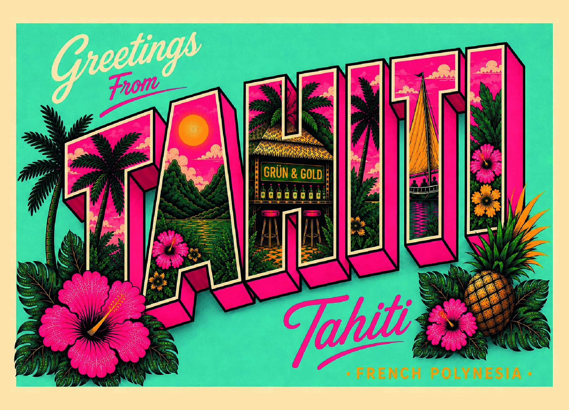 🍍🌸 Tiki PopUp Bar 🥥🍹 – Grün & Gold, 17.07.2026