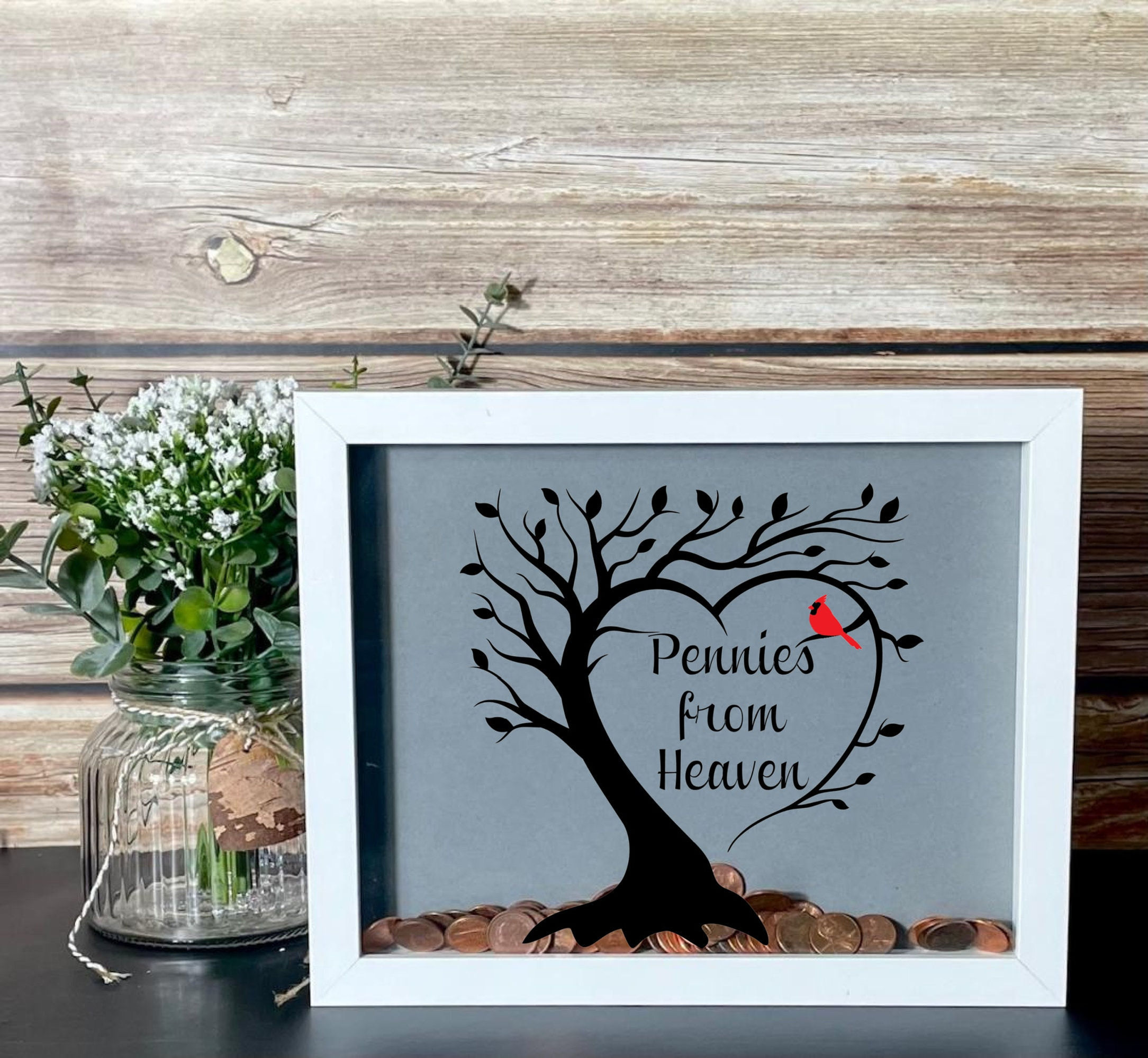 Pennies From Heaven, Dimes from Heaven, Coins from Heaven, Memorial Frame, Keeps