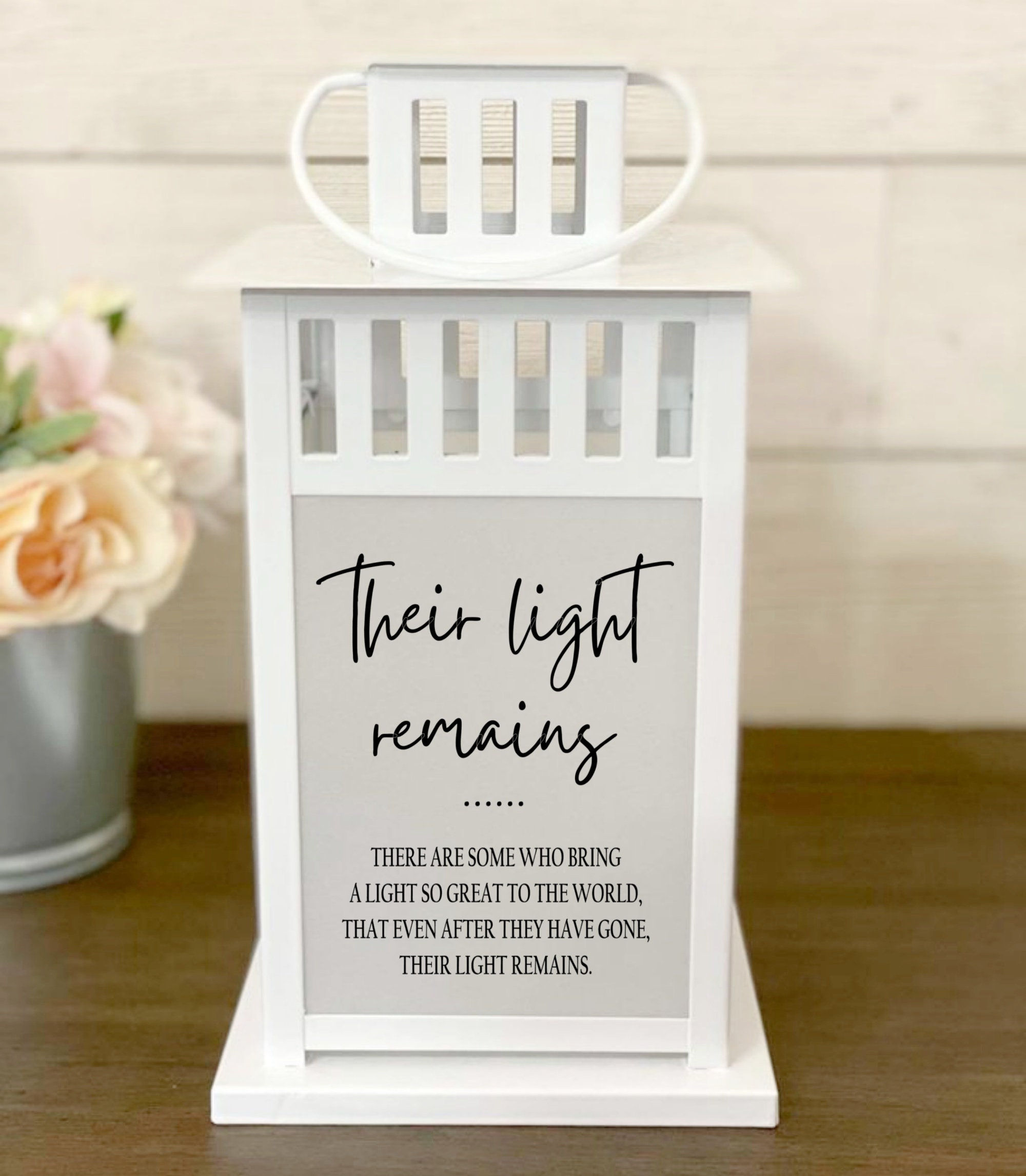 Their Light Remains, Memorial lantern, Sympathy Gift, Memorial Candle, Photo lan