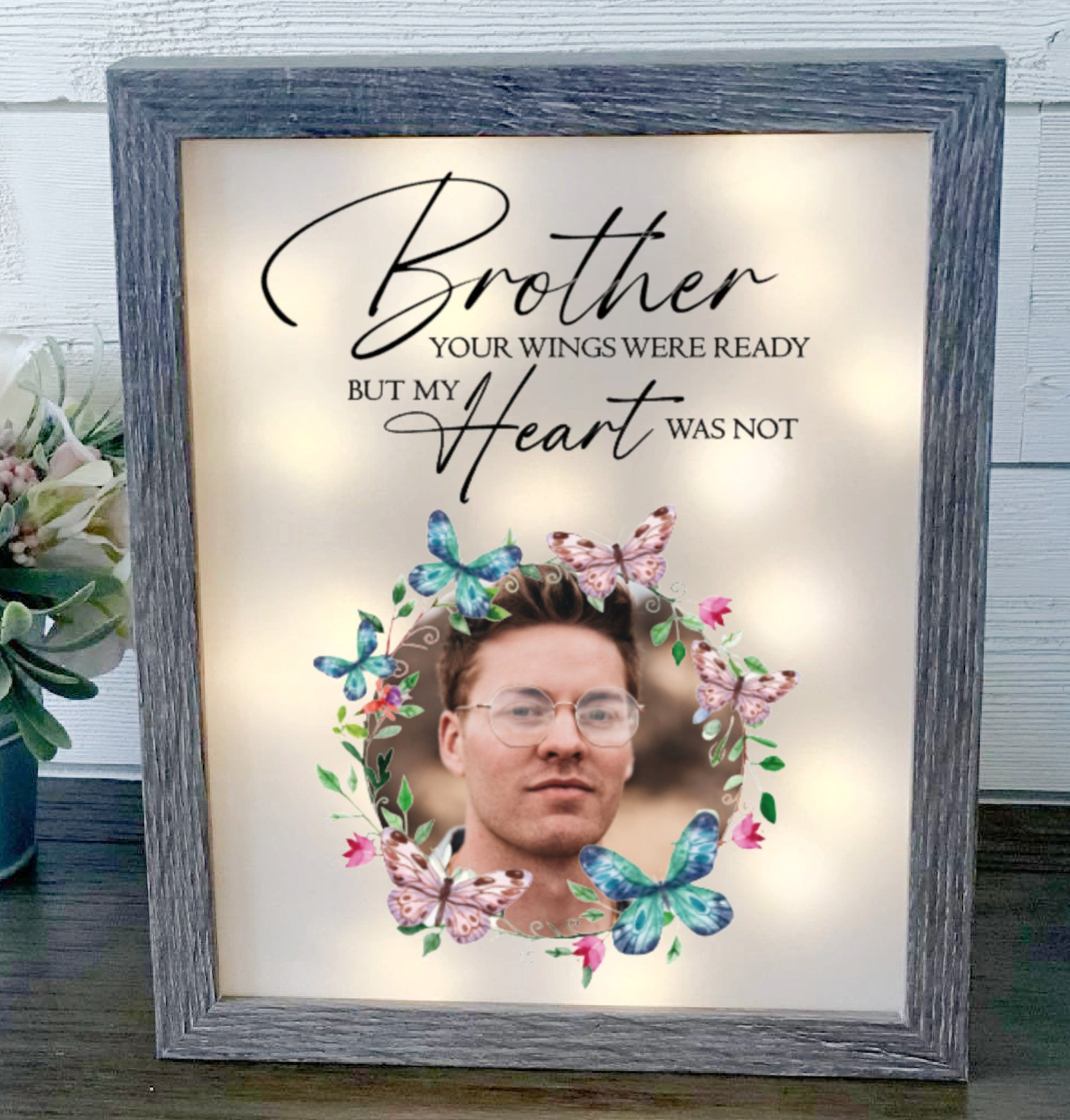 Brother Your Wings Were Ready, Loss Of Brother, Memorial Frame, Sympathy Gift, L