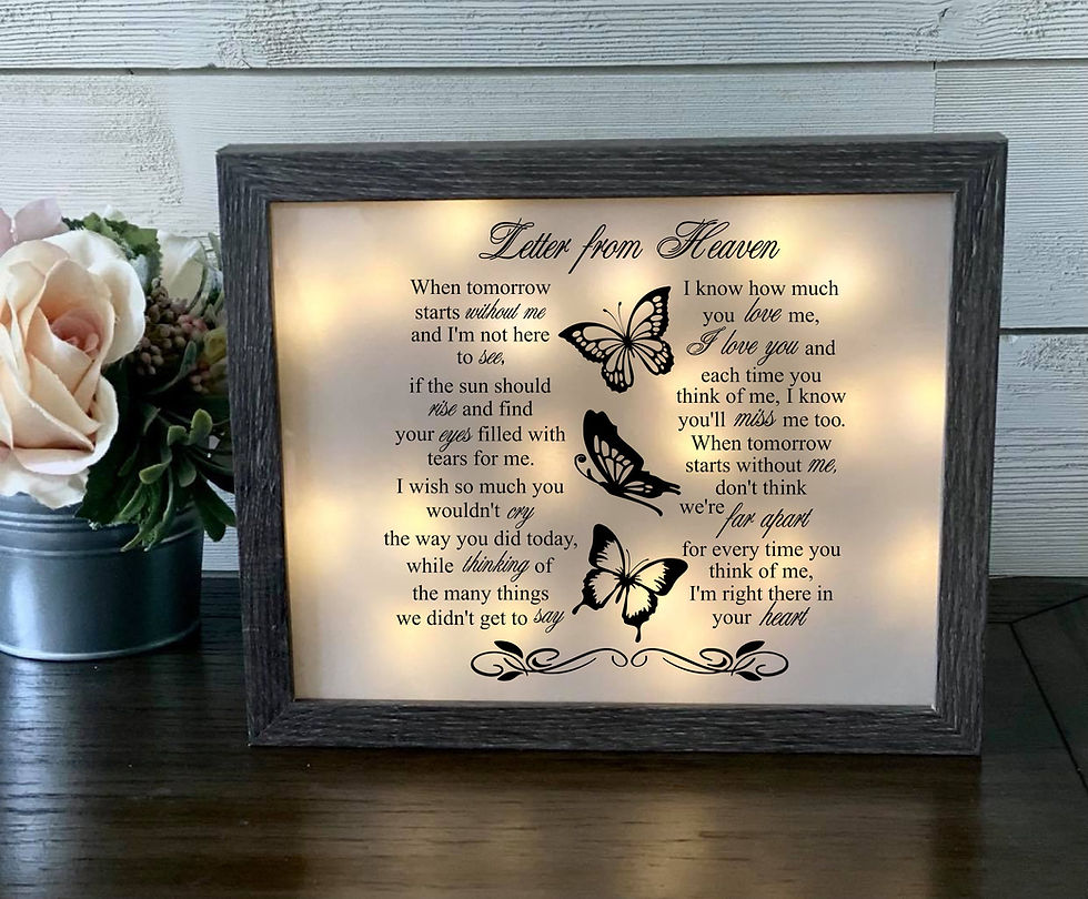 Thumbnail: Letters From Heaven, When Tomorrow Starts Without Me, Sympathy Gift, Butterfly S