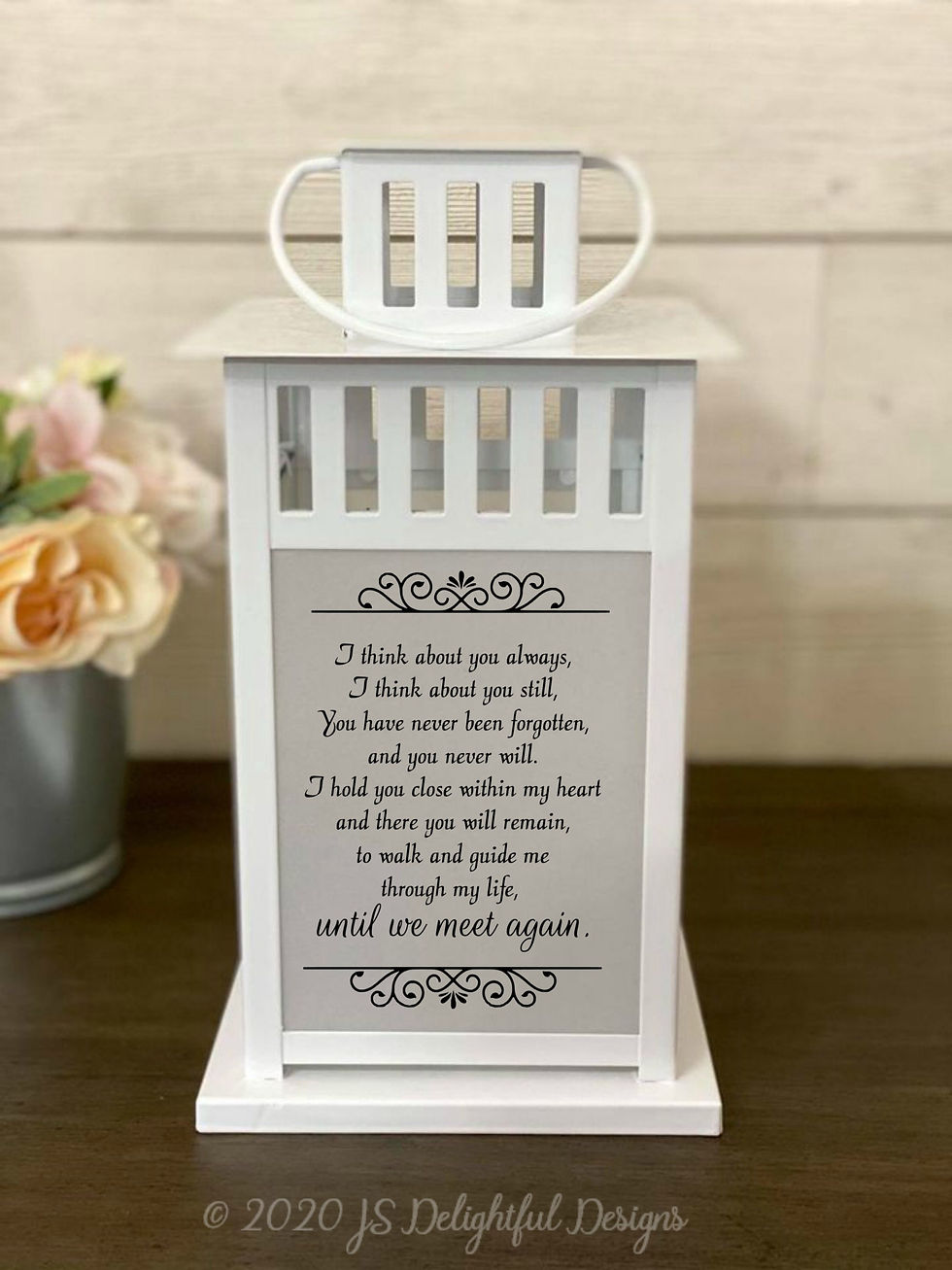 Thumbnail: Until We Meet Again, Memorial lantern, Sympathy Gift, Memorial Candle, Photo lan