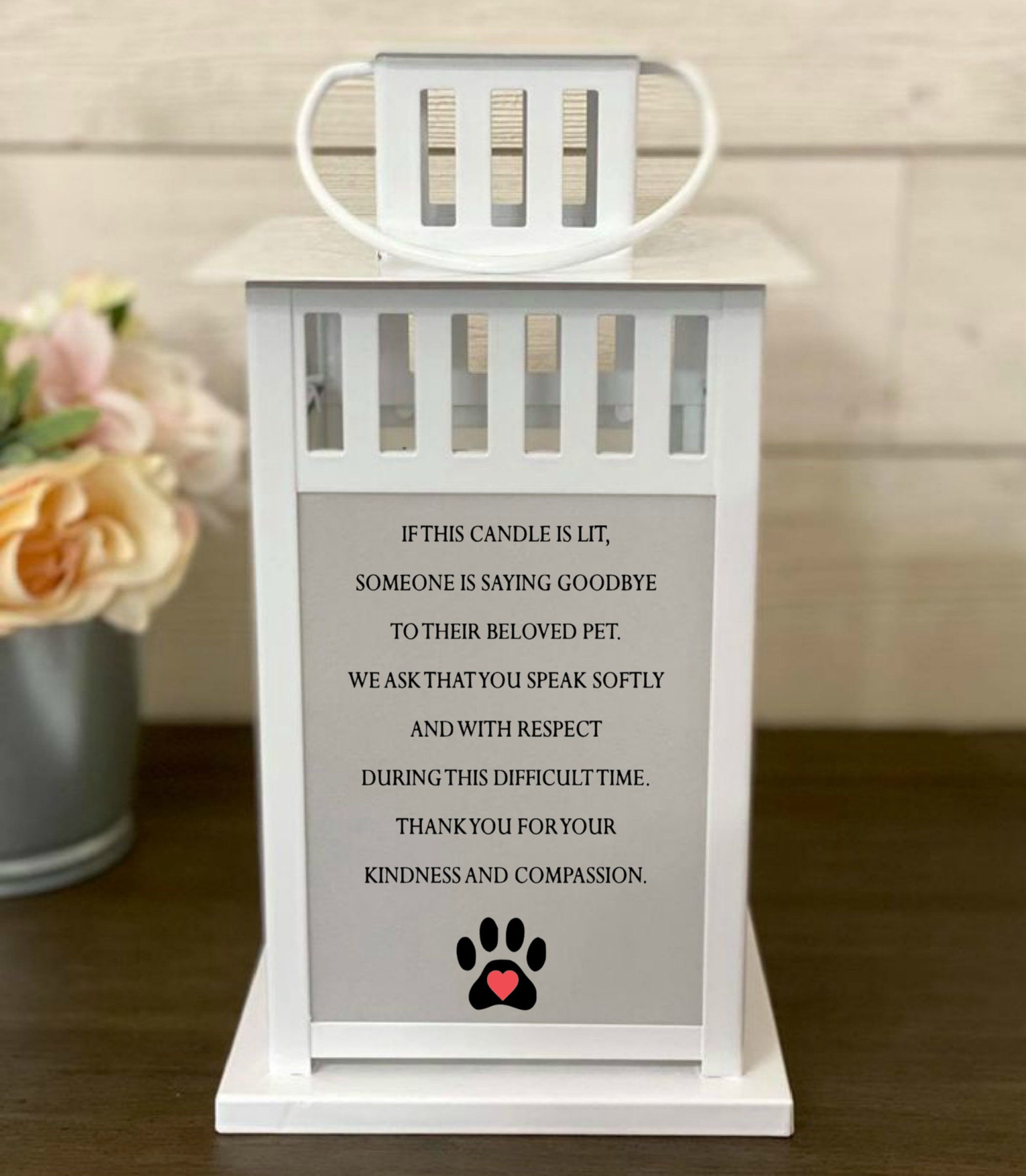 Compassion Candle for Vet Office, Someone is saying goodbye, To a beloved pet, V