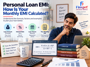 Personal Loan EMI calculation explained using loan amount, interest rate, tenure, monthly EMI, principal and interest