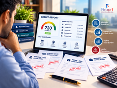Financial documents and a credit report illustrating how multiple loan applications can affect a borrower's credit profile.