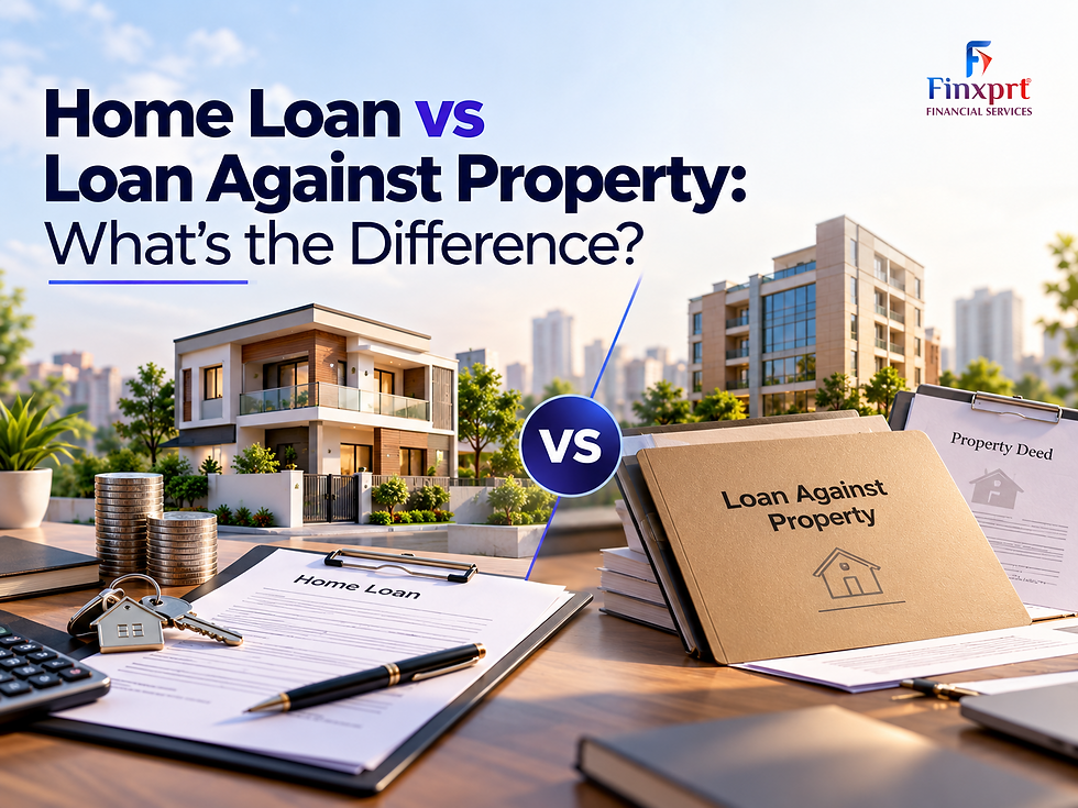 Comparison of a home loan for buying a property and a loan against property using an existing property as collateral