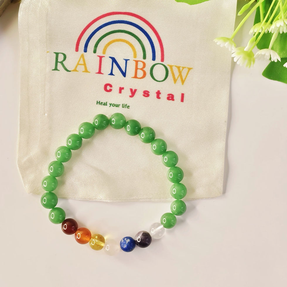 Thumbnail: Green Aventurne Seven Chakra Bracelet
