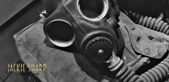 black and white picture of a war time gas mask