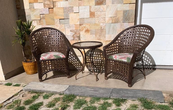 Conjunto de poltronas bale de tela em corda náutica