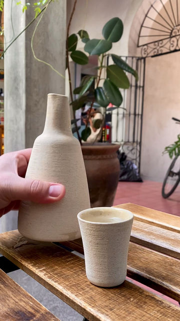 Miniatura: Jarra con Vaso | Natural 