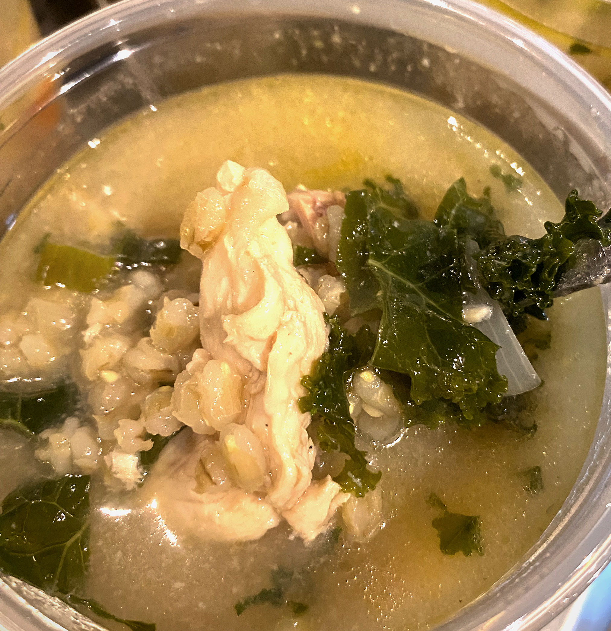 Chicken & Barley Soup-Organic Shiitakes and Kale