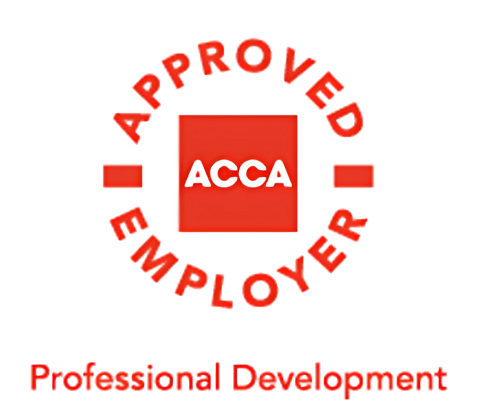 ACCA written in the centre and circled with text 'Approved Employer' along with a bottom text 'Professional Development'