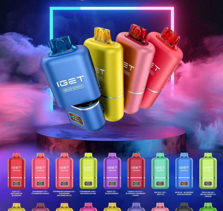 Thumbnail: IGET MOVE B50000 - 50k Puffs raspberry, ice, and grape cranberry blueberry raspb