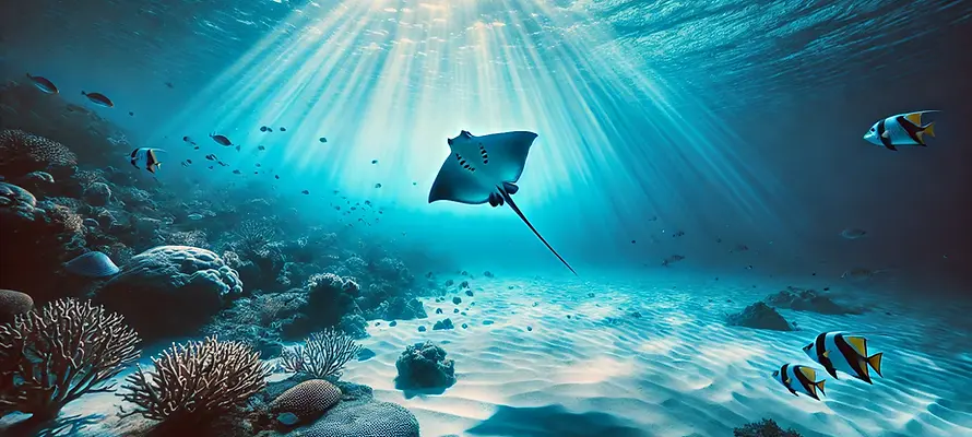 A tranquil underwater scene.webp