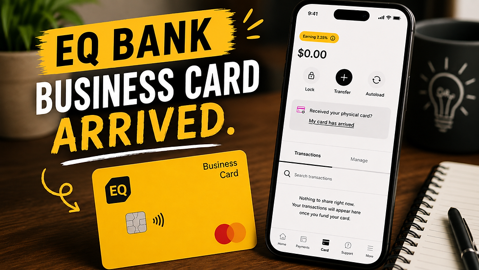 My EQ Bank Business Card arrived. Here’s how activation worked