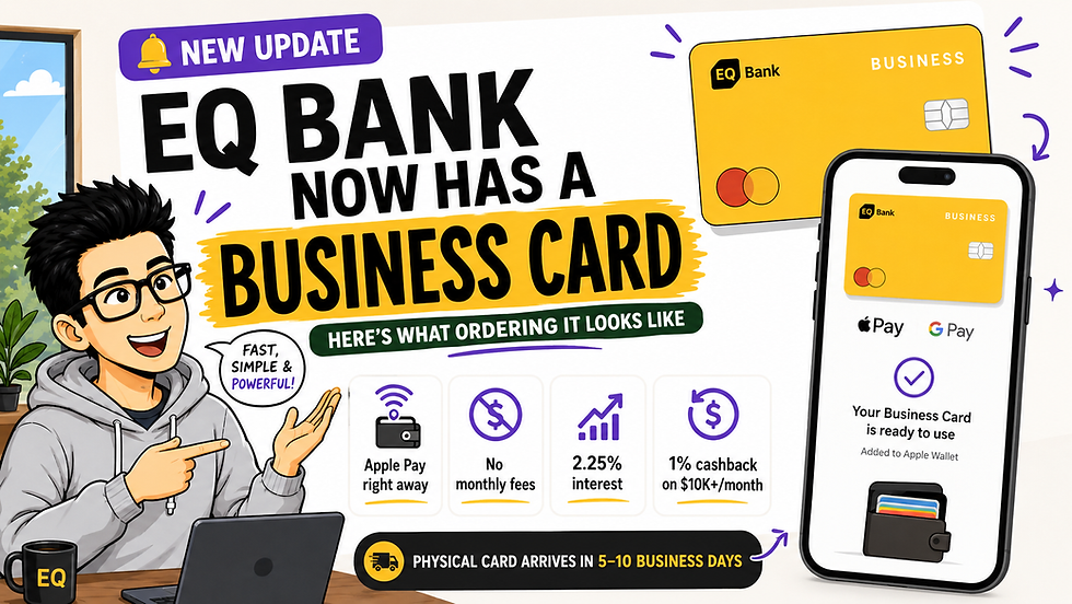 The EQ Bank Business Card is here. Here’s what ordering one looked like
