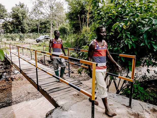 Bridge built as community work of Utengule Coffee 