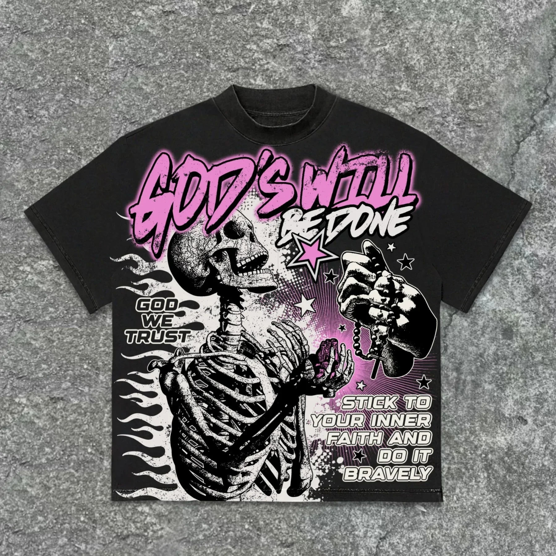 Boxy Tee - Believer Skeleton