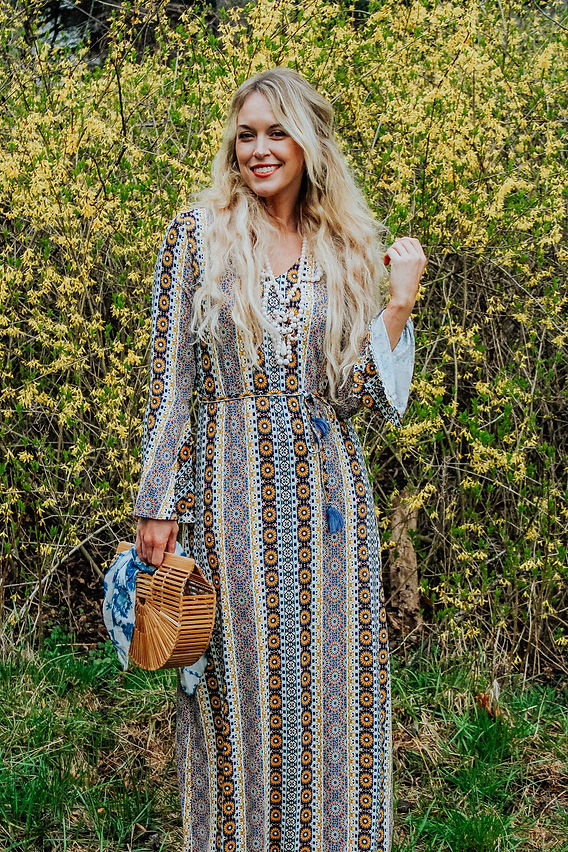 fitted lace wedding dress 70's Psychedelic floral maxi dress – Vida Antigua Collective main image 0