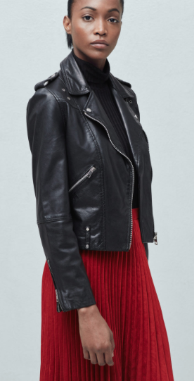 Mango Zip Leather Jacket