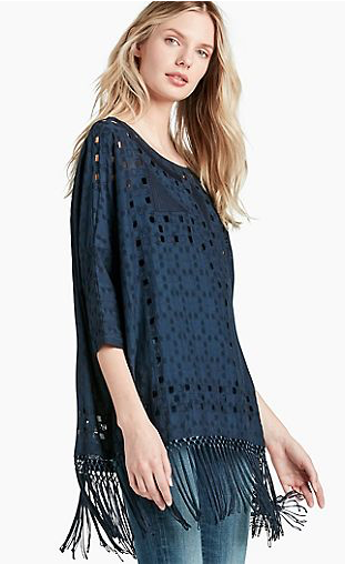 Lucky Brand Cut Out Fringe Top